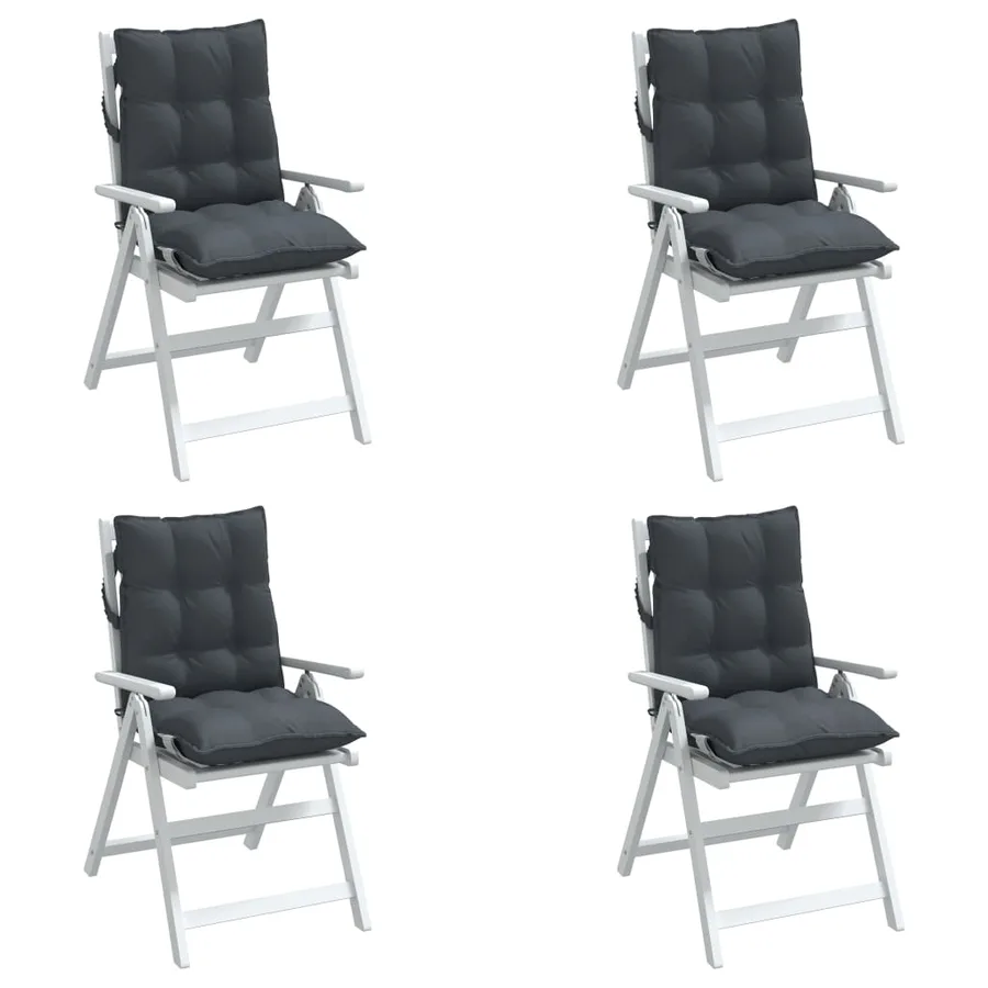 Coussins de chaise à dossier bas lot de 4 anthracite - 4