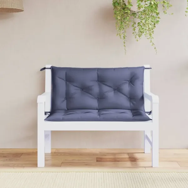 Coussins de banc de jardin lot de 2 bleu marine tissu oxford