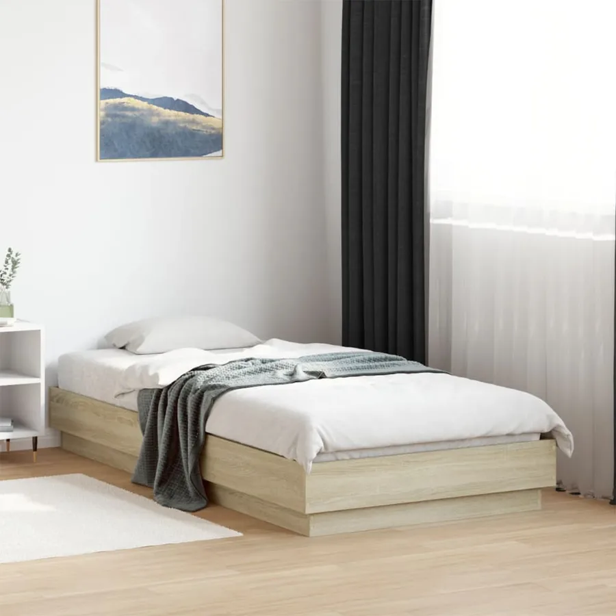 Cadre de lit sans matelas avec lumières LED 75x190 cm - 4