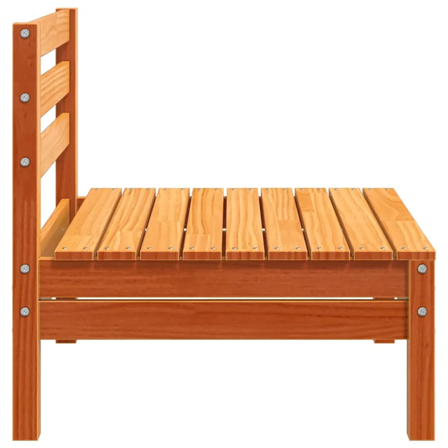 Canapés de jardin sans accoudoirs 2 pcs cire marron bois massif - 6