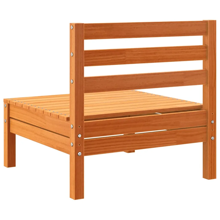 Canapés de jardin sans accoudoirs 2 pcs cire marron bois massif - 7