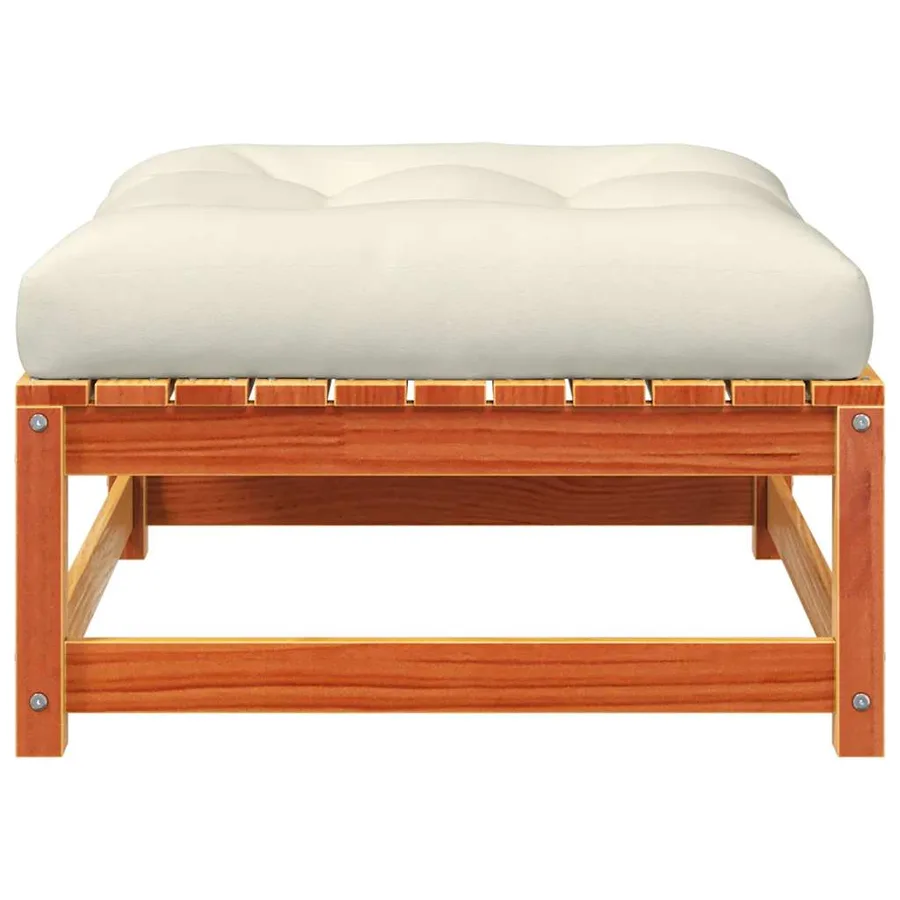 Canapé de jardin sans accoudoirs avec coussins et repose-pieds - 9
