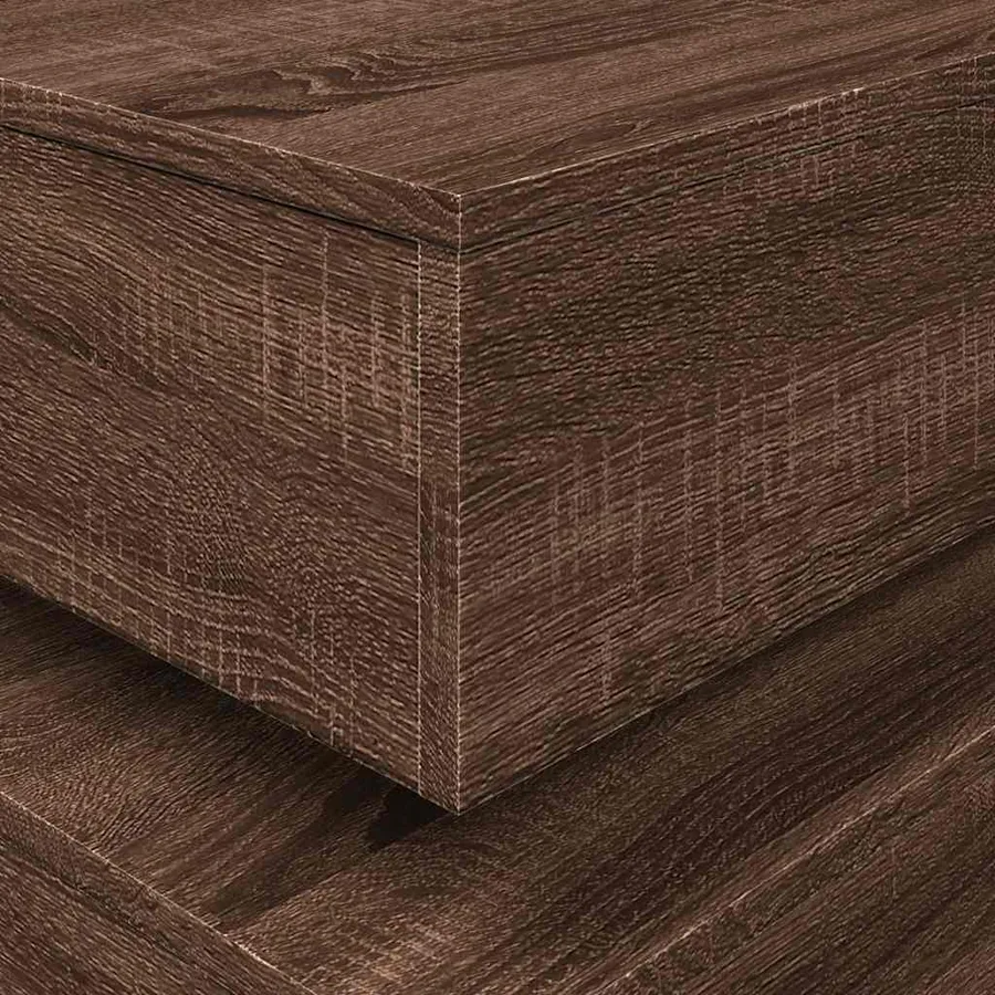 Table basse avec lumières LED chêne marron 90x50x40 cm - 10