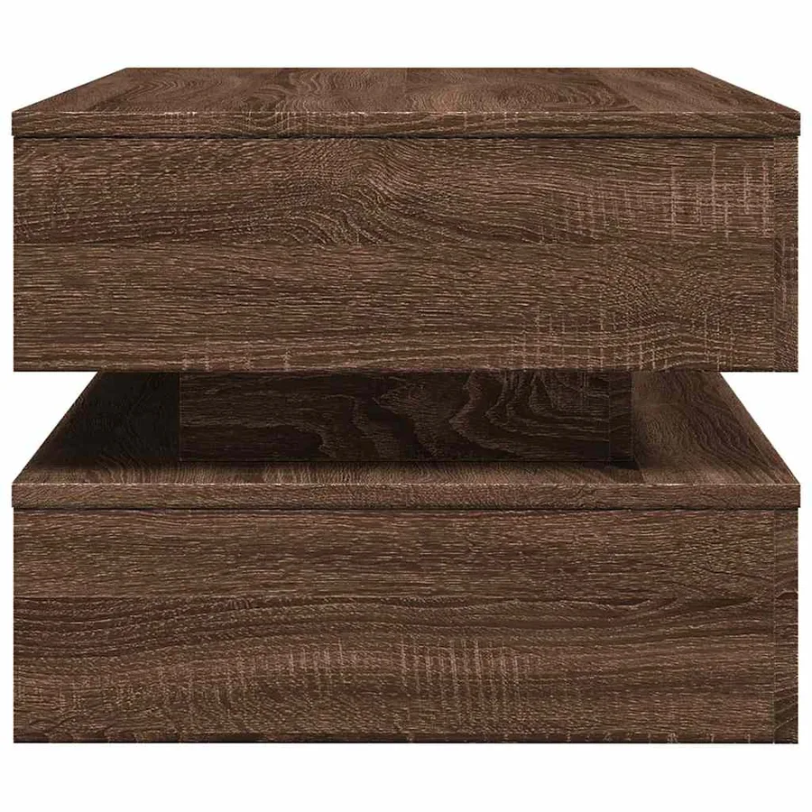 Table basse avec lumières LED chêne marron 90x50x40 cm - 8