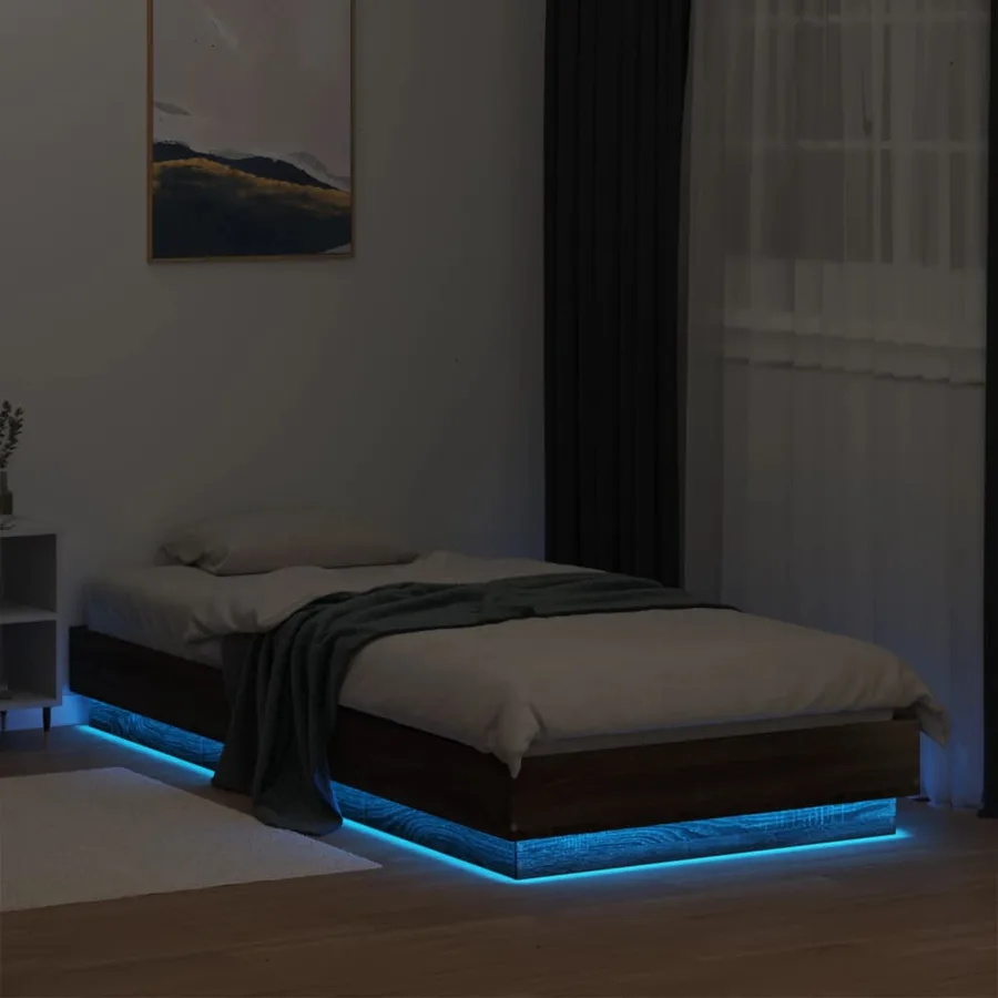 Cadre de lit sans matelas avec lumières LED 90x200 cm - 5