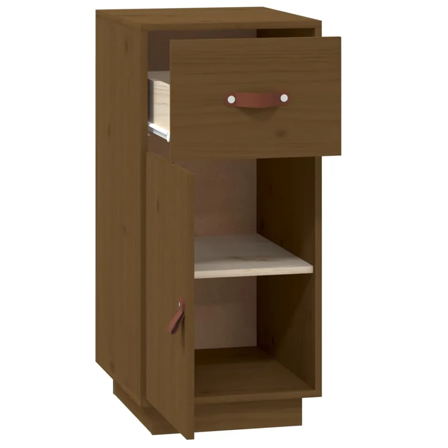 Buffet Marron miel 34x40x75 cm Bois massif de pin - 7