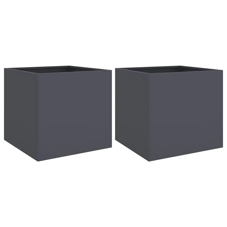 Jardinières 2 pcs anthracite 42x40x39 cm acier - 2