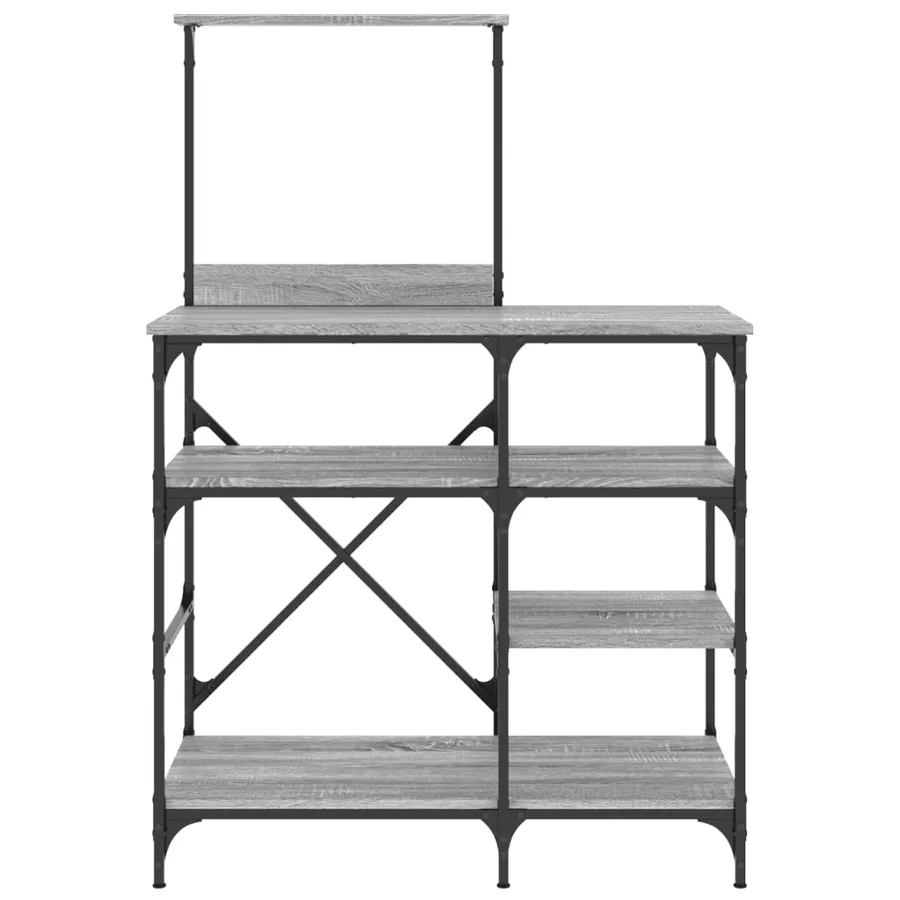 Support de boulanger sonoma gris 90x40x132 cm - 4