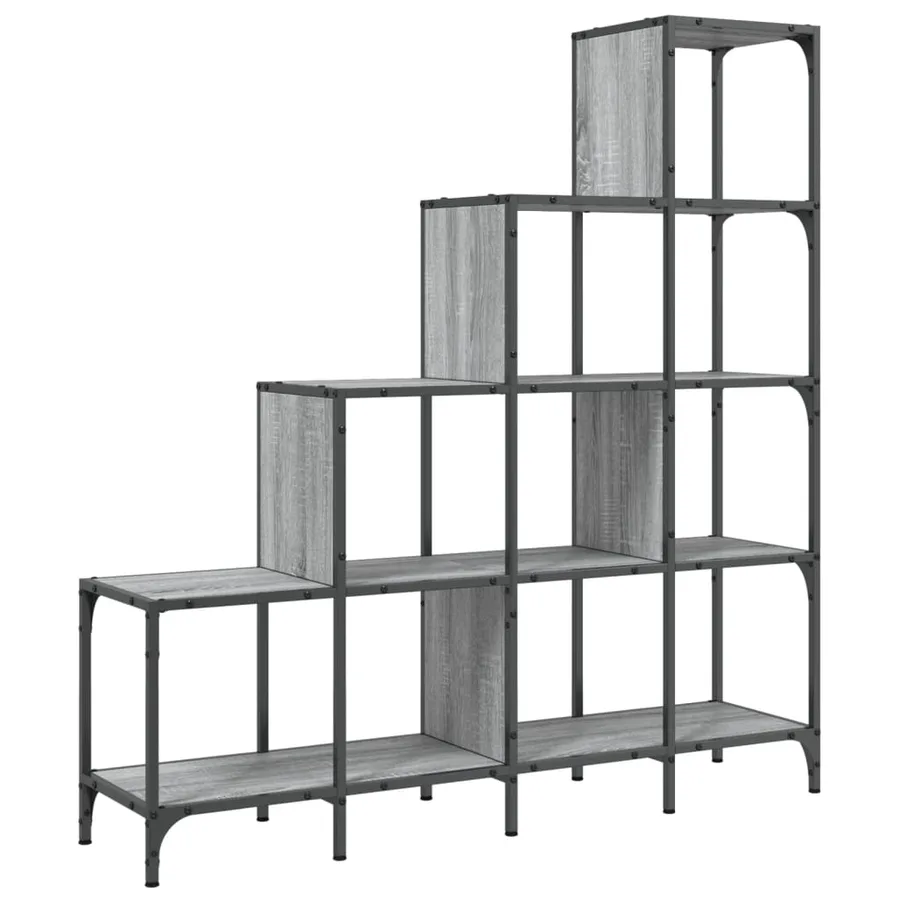 Bibliothèque sonoma gris 122x30x132 cm bois ingénierie et métal - 2