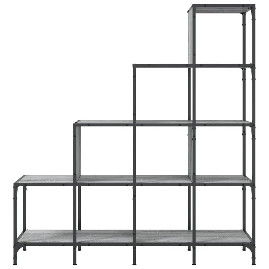 Bibliothèque sonoma gris 122x30x132 cm bois ingénierie et métal - 5