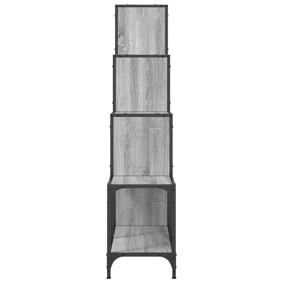 Bibliothèque sonoma gris 122x30x132 cm bois ingénierie et métal - 6