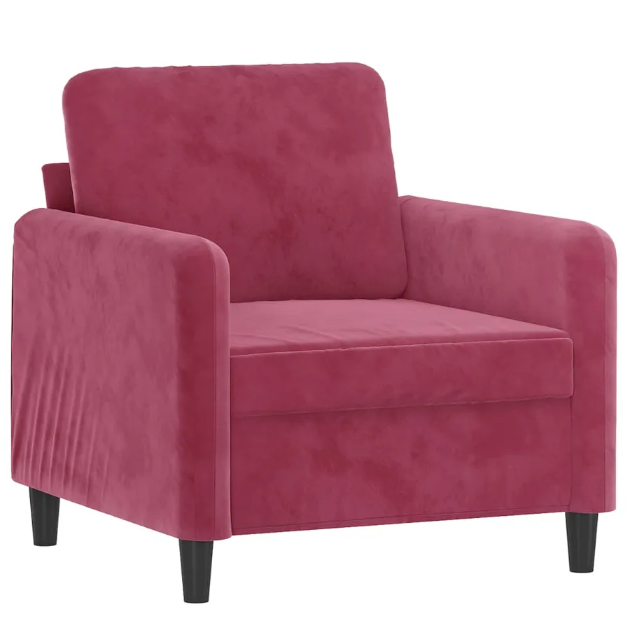 Ensemble de canapés 3 pcs rouge bordeaux velours - 3
