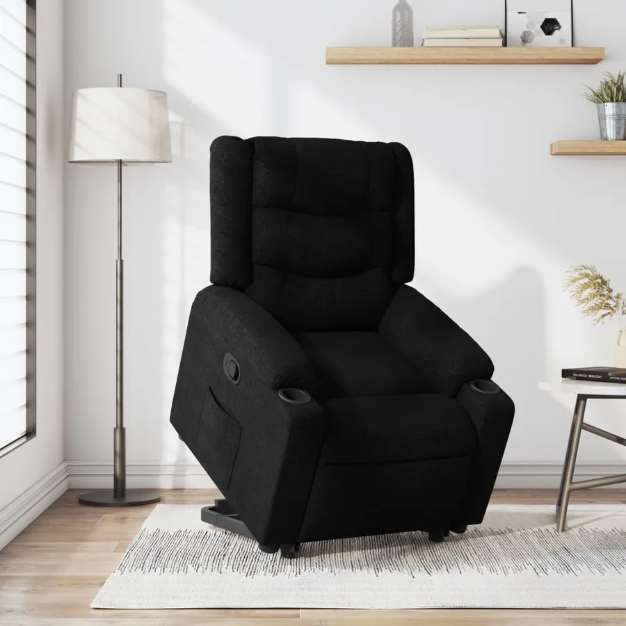 Fauteuil inclinable noir tissu - 16