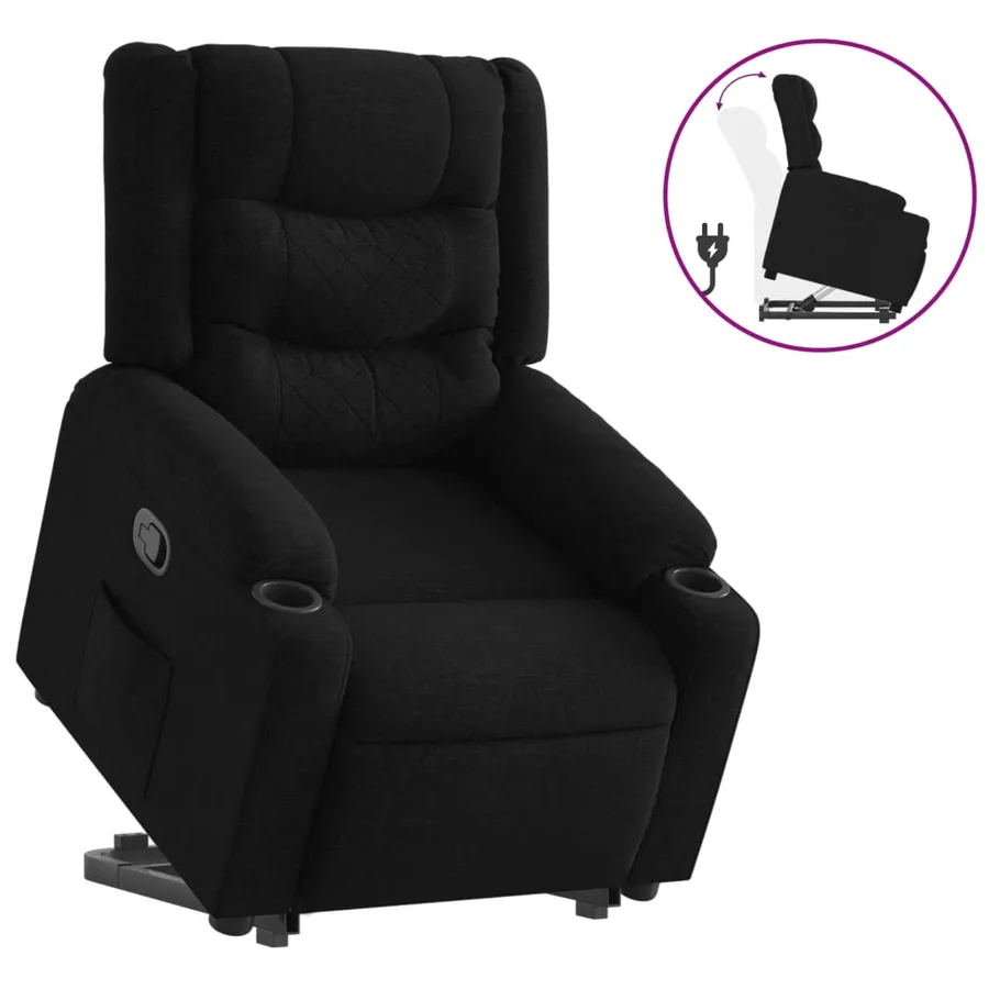 Fauteuil inclinable noir tissu - 2