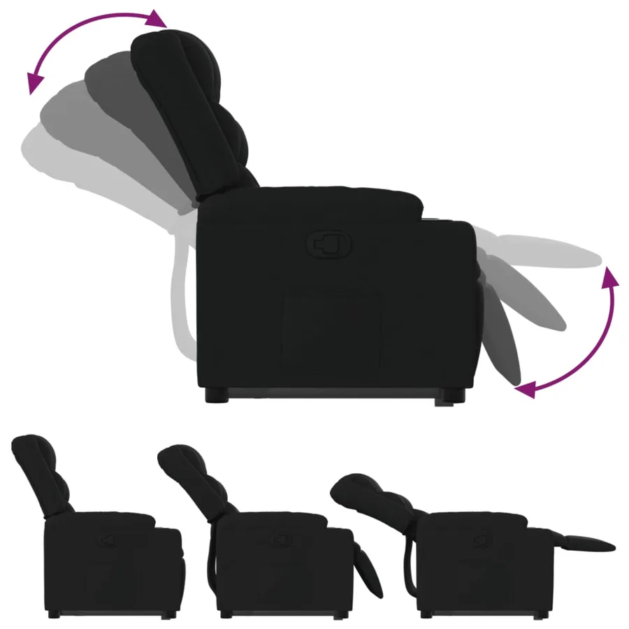 Fauteuil inclinable noir tissu - 7