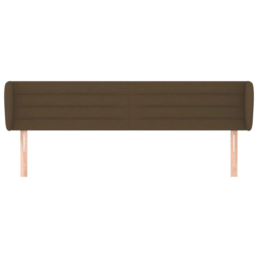 Tête de lit avec oreilles Marron foncé 203x23x78/88 cm Tissu - 3