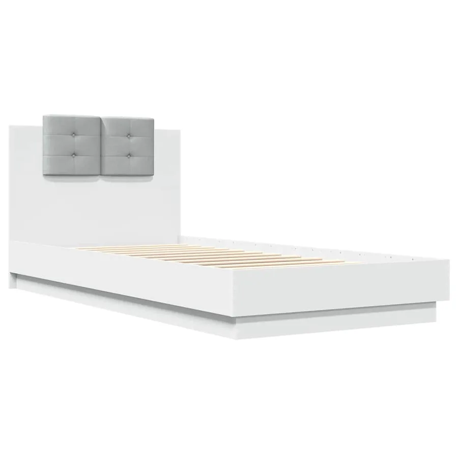Cadre de lit avec LED sans matelas blanc 100x200 cm - 3