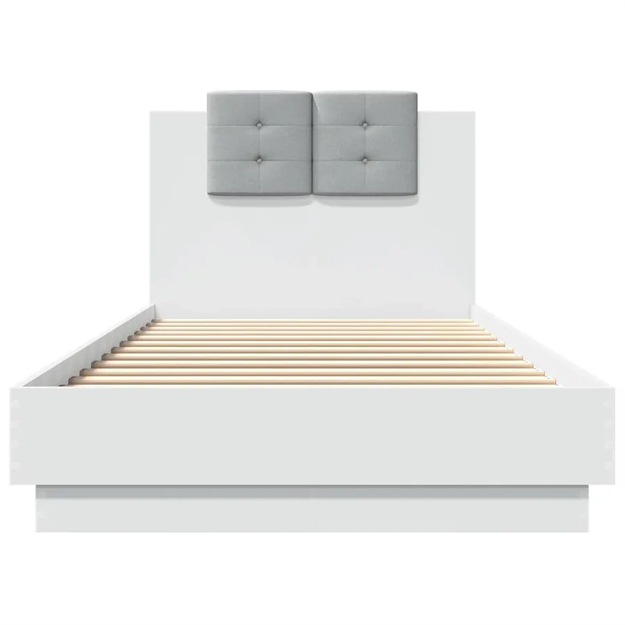 Cadre de lit avec LED sans matelas blanc 100x200 cm - 6