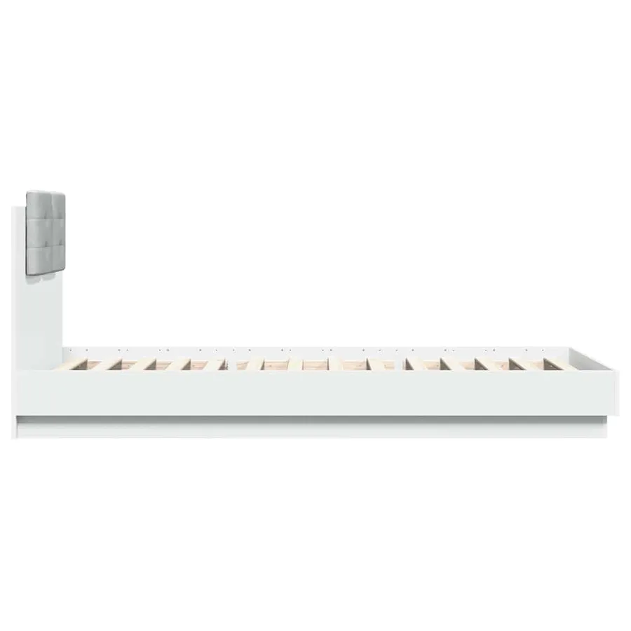Cadre de lit avec LED sans matelas blanc 100x200 cm - 7