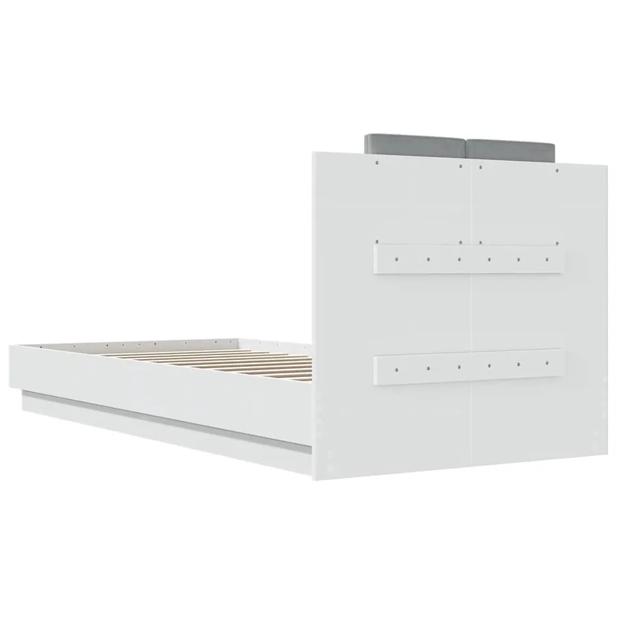 Cadre de lit avec LED sans matelas blanc 100x200 cm - 8