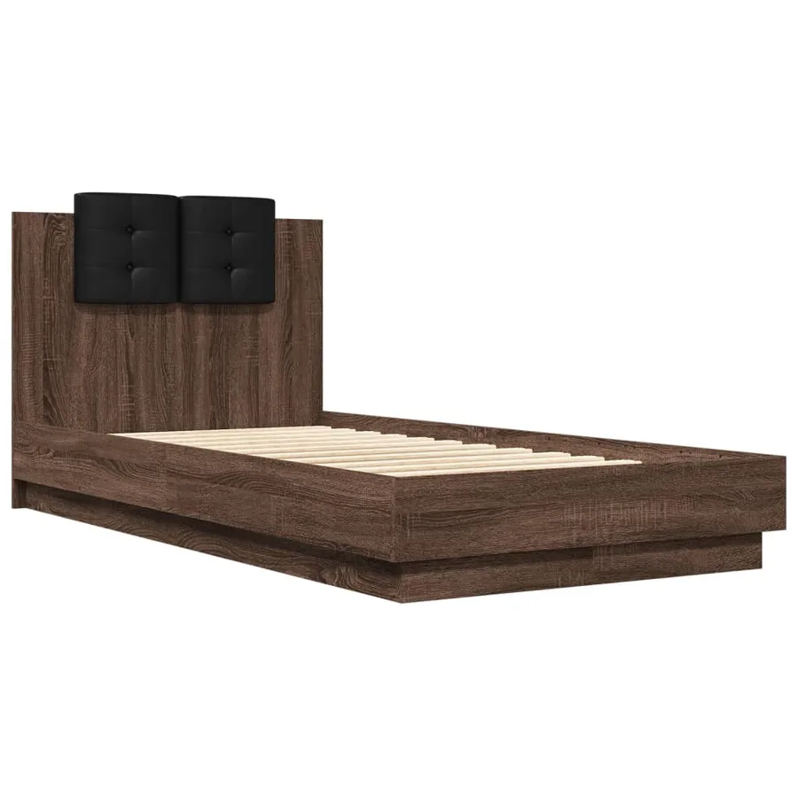 Cadre de lit sans matelas chêne marron 75x190 cm - 3