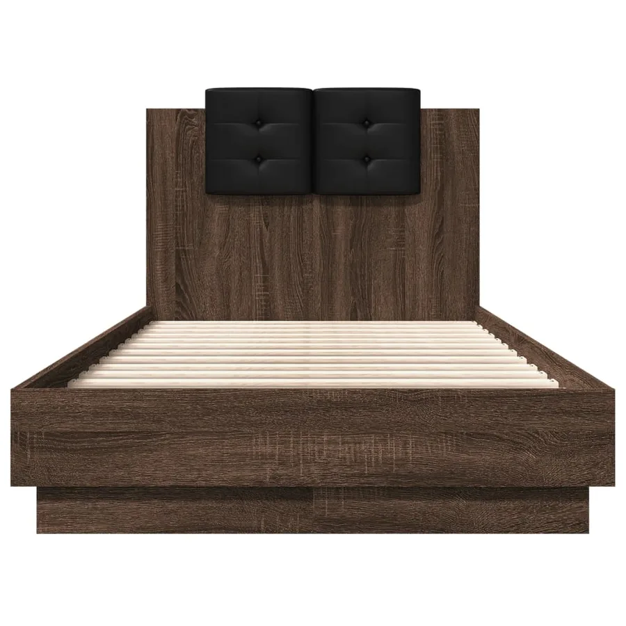 Cadre de lit sans matelas chêne marron 75x190 cm - 4