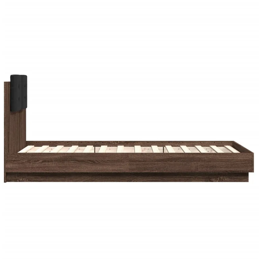 Cadre de lit sans matelas chêne marron 75x190 cm - 5