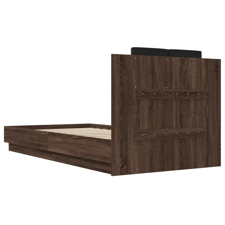 Cadre de lit sans matelas chêne marron 75x190 cm - 6