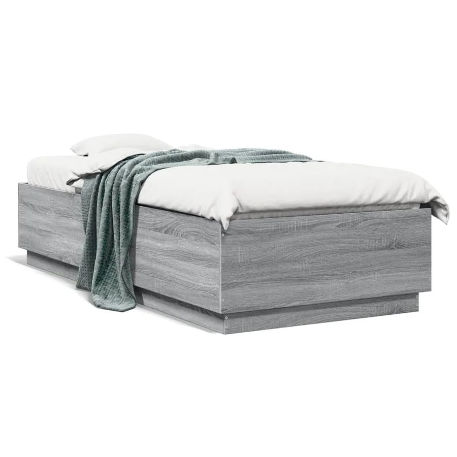 Cadre de lit avec LED sans matelas sonoma gris 100x200 cm - 5