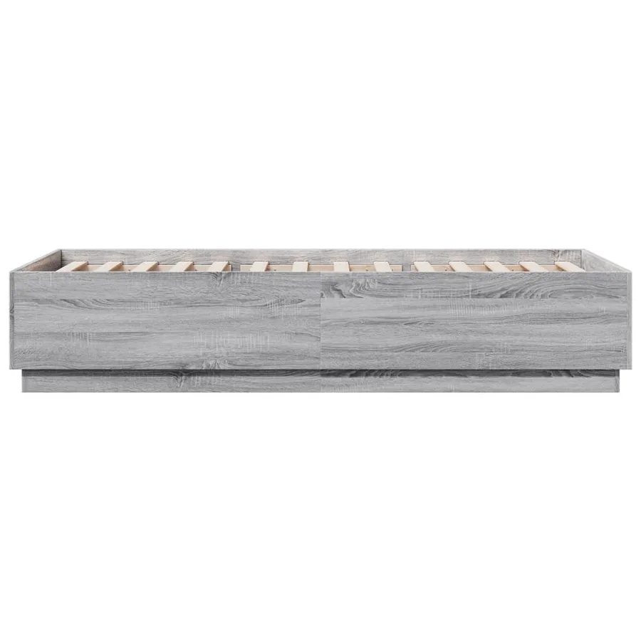 Cadre de lit avec LED sans matelas sonoma gris 100x200 cm - 7