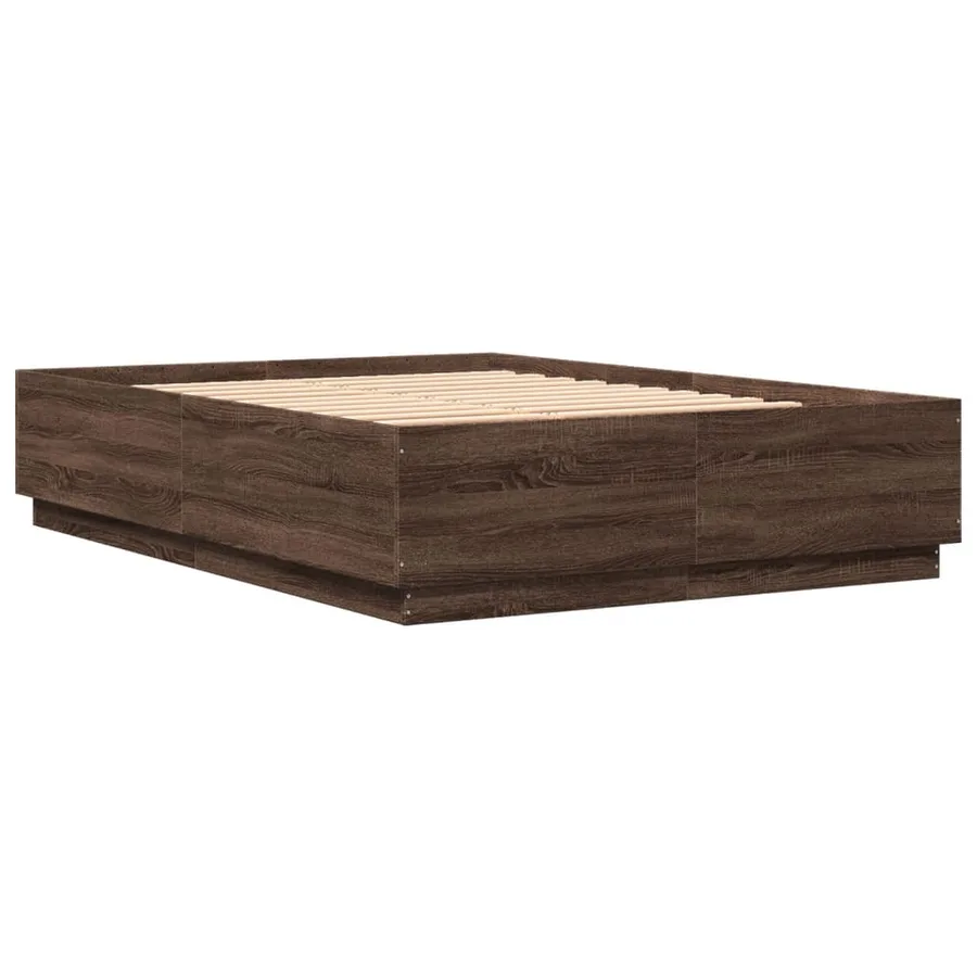 Cadre de lit avec LED sans matelas chêne marron 120x200 cm - 3