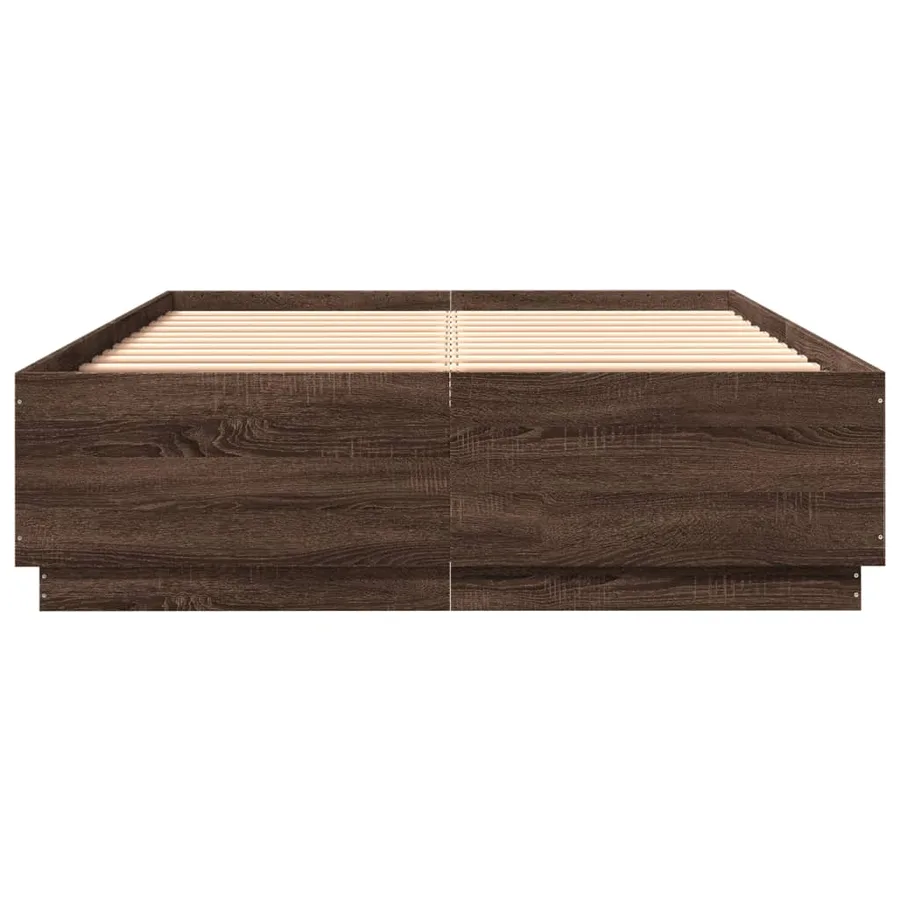 Cadre de lit avec LED sans matelas chêne marron 120x200 cm - 6