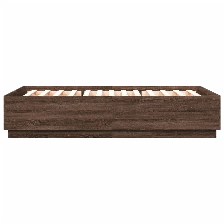 Cadre de lit avec LED sans matelas chêne marron 120x200 cm - 7