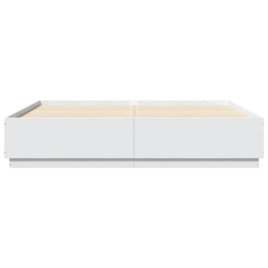 Cadre de lit avec LED sans matelas blanc 200x200 cm - 6