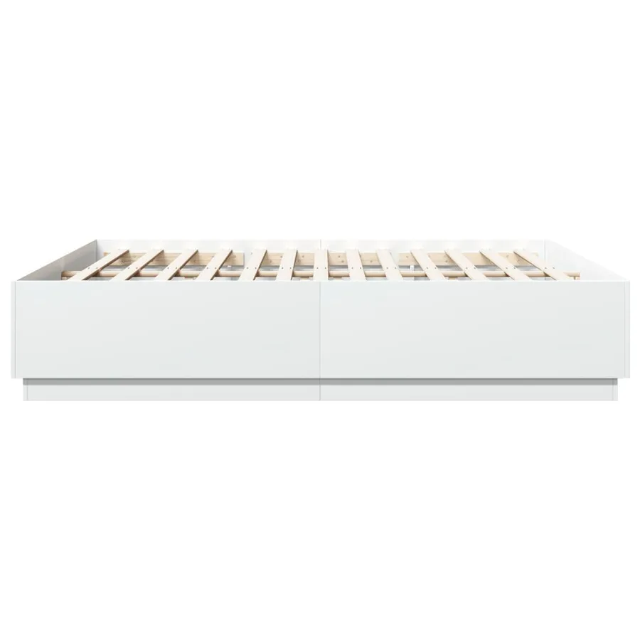 Cadre de lit avec LED sans matelas blanc 200x200 cm - 7