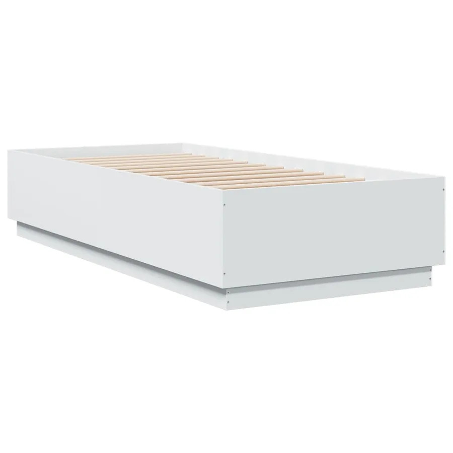 Cadre de lit avec LED sans matelas blanc 90x200 cm - 3