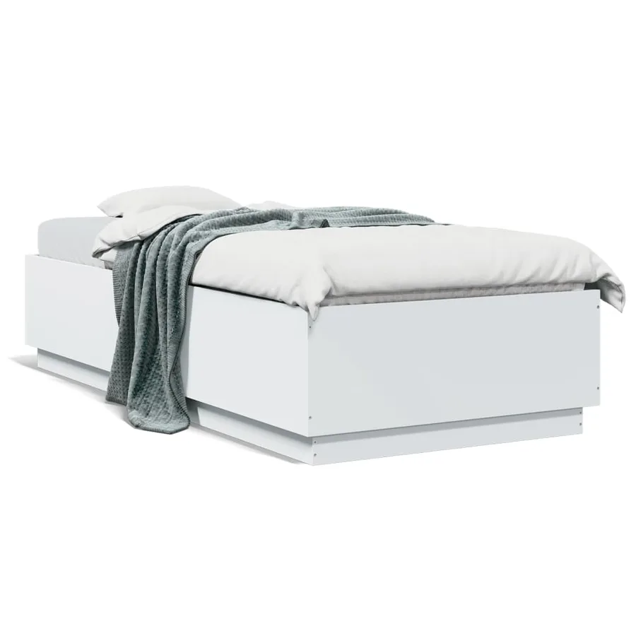Cadre de lit avec LED sans matelas blanc 90x200 cm - 5