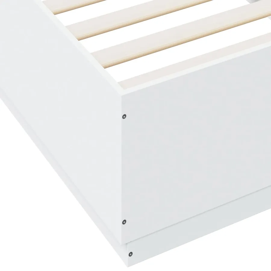 Cadre de lit avec LED sans matelas blanc 90x200 cm - 9