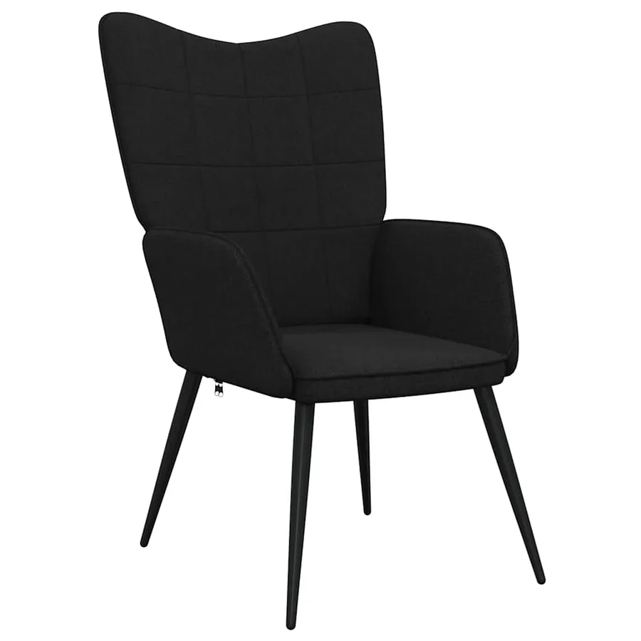 Chaise de relaxation Noir Tissu - 2