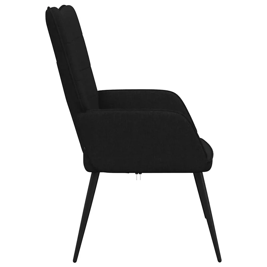 Chaise de relaxation Noir Tissu - 5