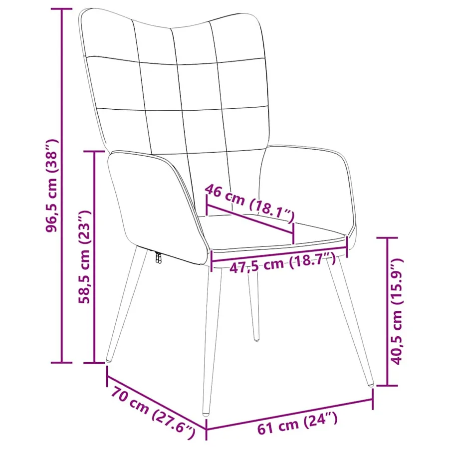 Chaise de relaxation Noir Tissu - 9