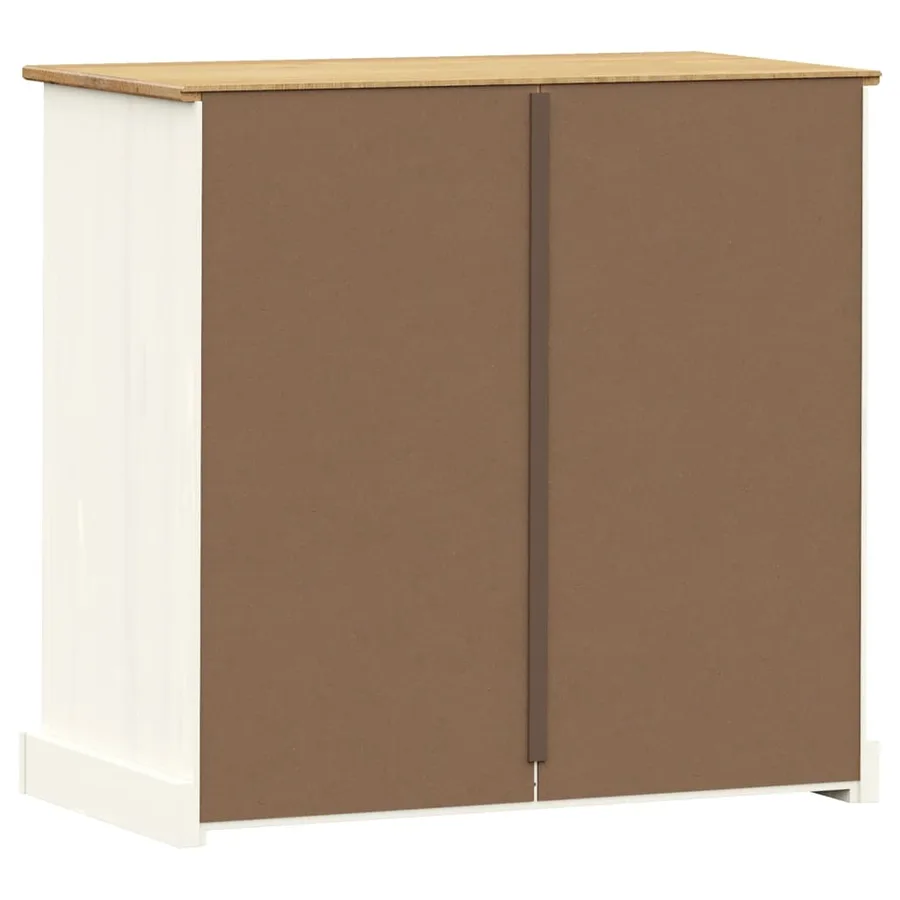 Commode VIGO blanc 80x40x76 cm bois massif de pin - 7