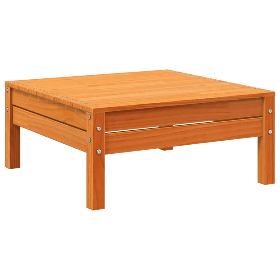 Repose-pied de jardin cire marron bois de pin massif - 2