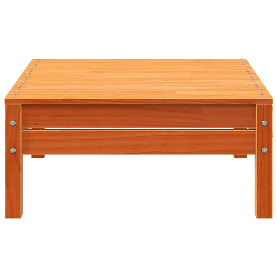 Repose-pied de jardin cire marron bois de pin massif - 4