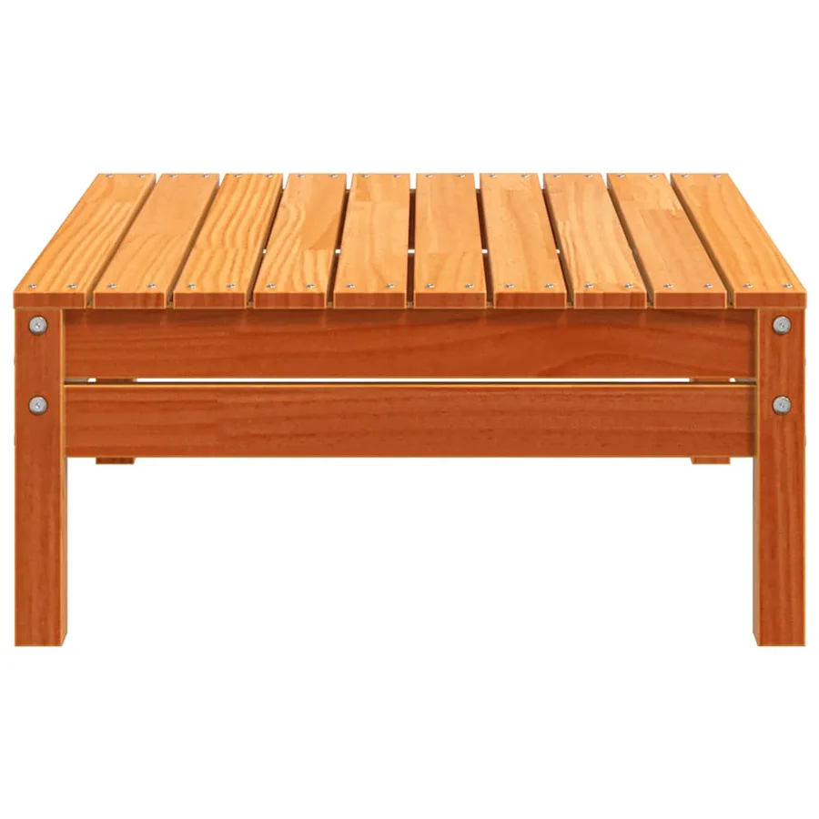 Repose-pied de jardin cire marron bois de pin massif - 5