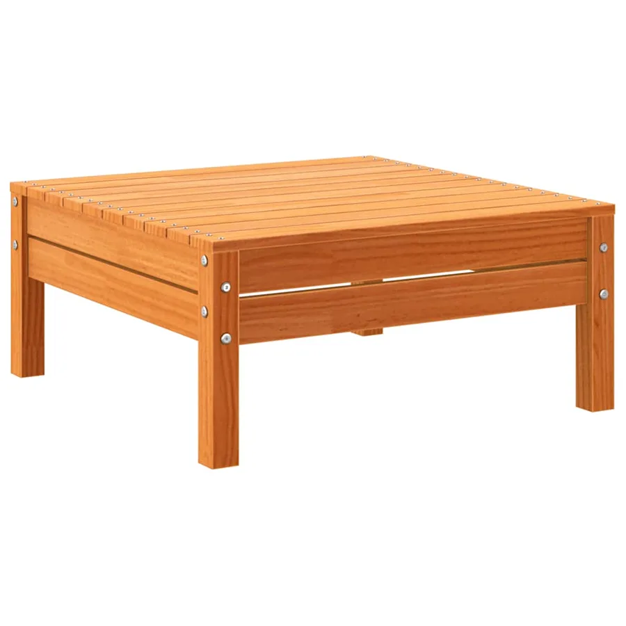 Repose-pied de jardin cire marron bois de pin massif - 6