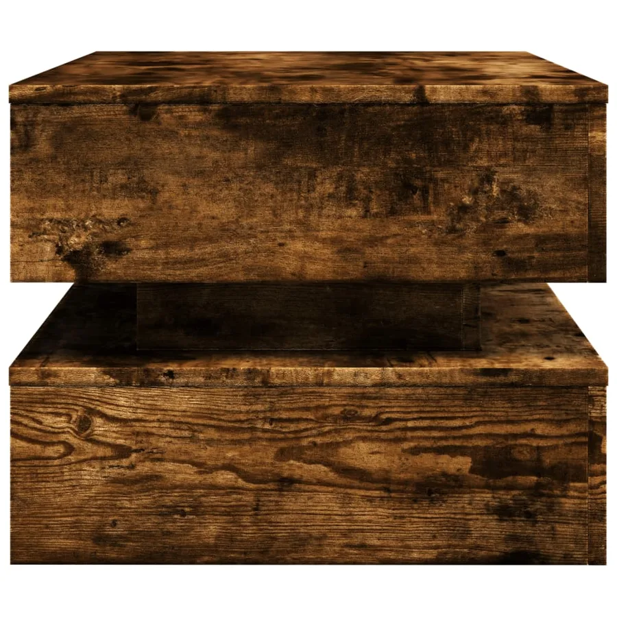 Table basse avec lumières LED chêne fumé 90x50x40 cm - 8