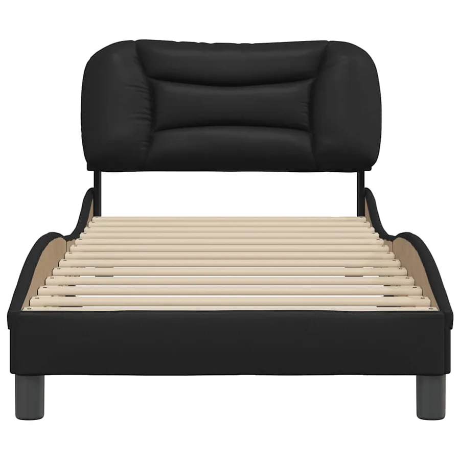 Cadre de lit sans matelas Hvar noir 90x190 cm similicuir - 4