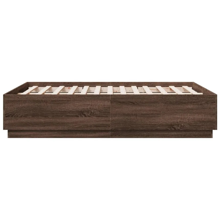 Cadre de lit avec LED sans matelas chêne marron 140x190 cm - 7