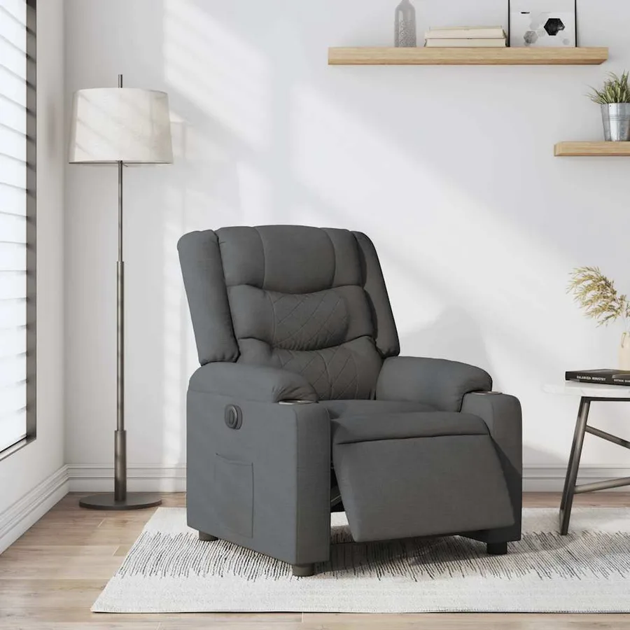 Fauteuil inclinable électrique Gris foncé Tissu - 15
